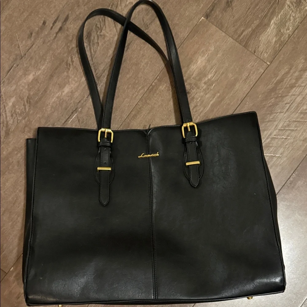 Lamarque Classic Black Tote with Gold Details - Picture 1 of 2